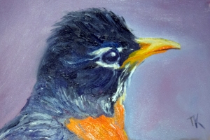 American Robin, 2014. (Oil, 4 x 6)