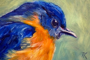 Eastern Bluebird, 2014. (Oil, 4 x 6)