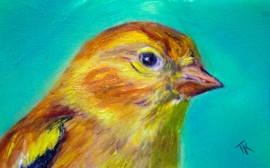 Goldfinch 2, 2014. (Oil, 4 x 6)